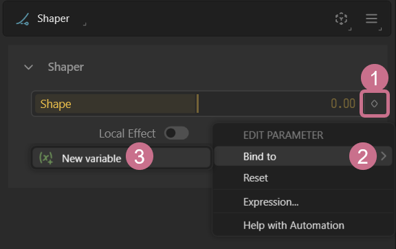 Binding a Shaper property to a new variable inside a Macro.