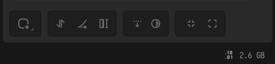 Allocated Memory readout in the Status Bar