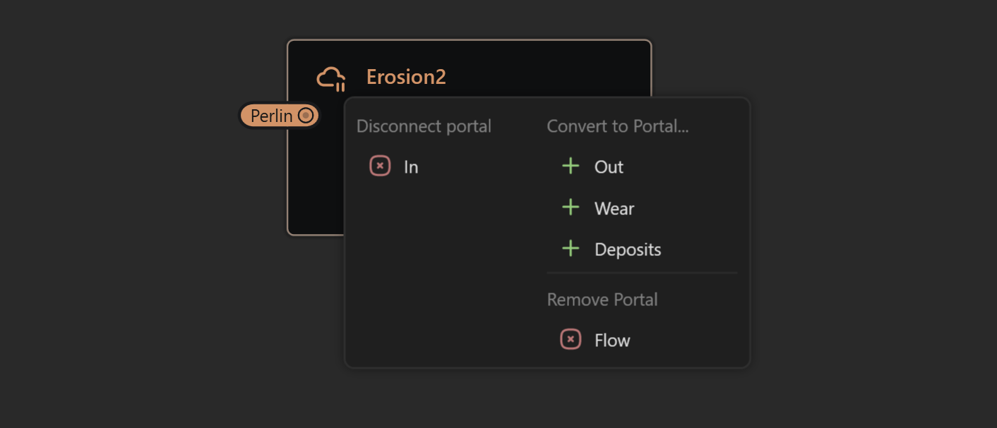 Create or delete Portal connections in the Portal menu.