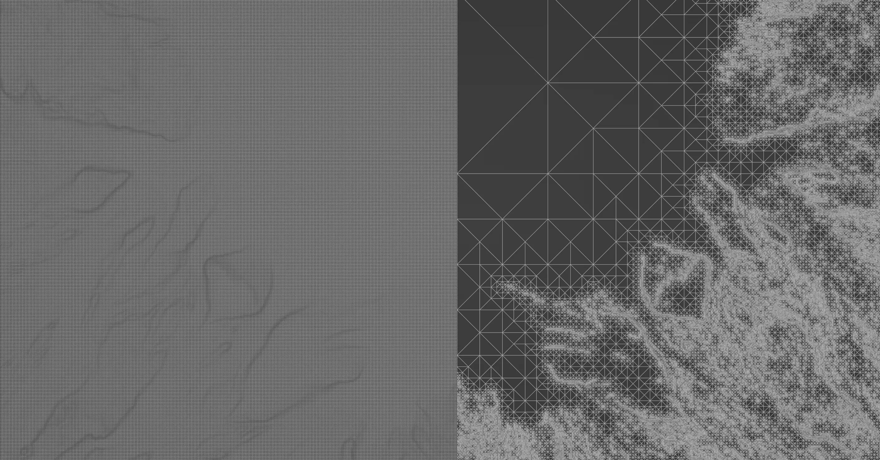 Grid vs Adaptive Tris